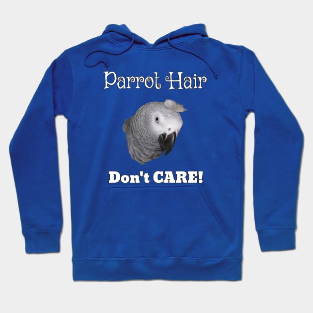 African Grey Parrot Feather Hair Hoodie by Einstein Parrot